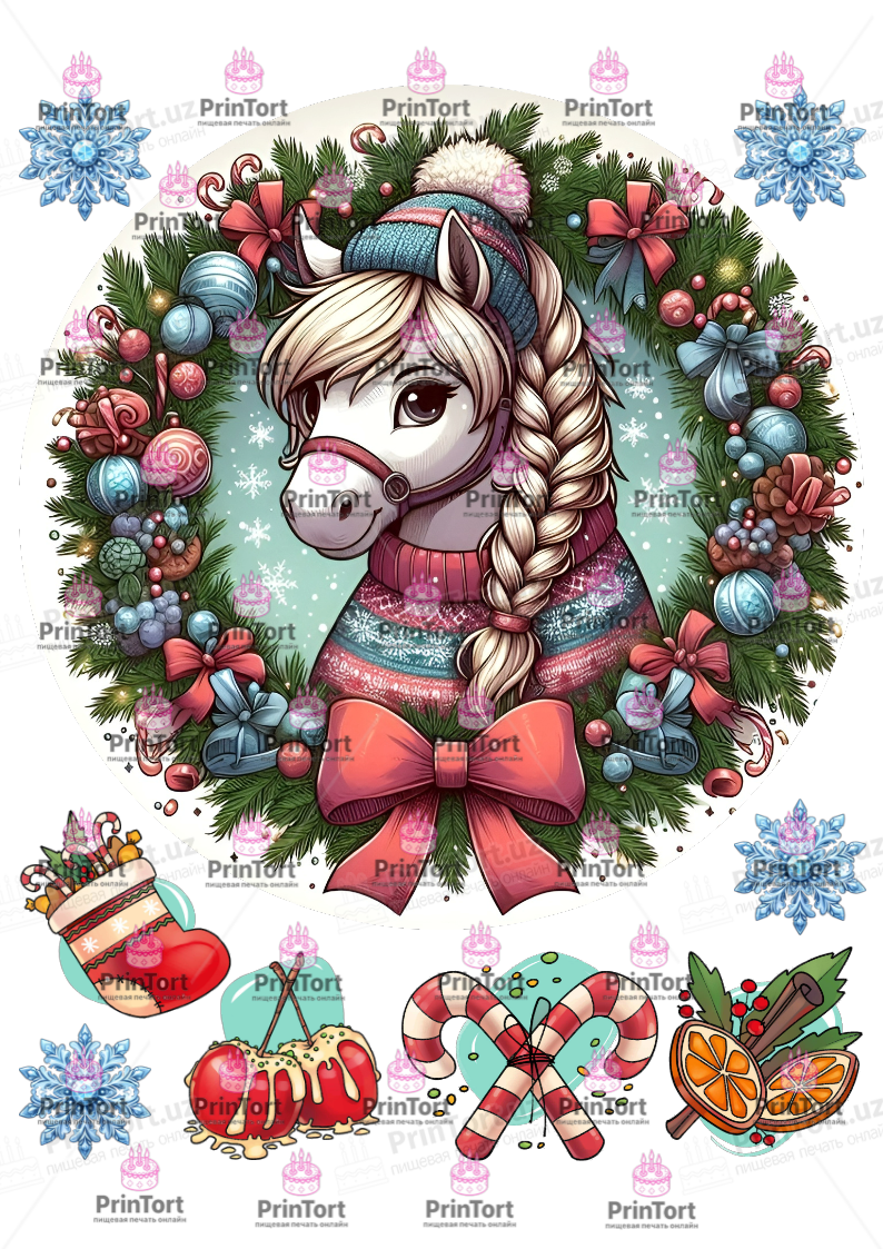 Сахарная, вафельная Картинка для торта «Новый Год (New Year)» — PT2735 | Пищевая печать на торте, сахарной, вафельной бумаге -> PrinTort.uz Сахарная и вафельная Картинка для торта «Новый Год (New Year)» — PT2735 | Пищевая печать на торте, сахарной, вафельной бумаге -> PrinTort.uz