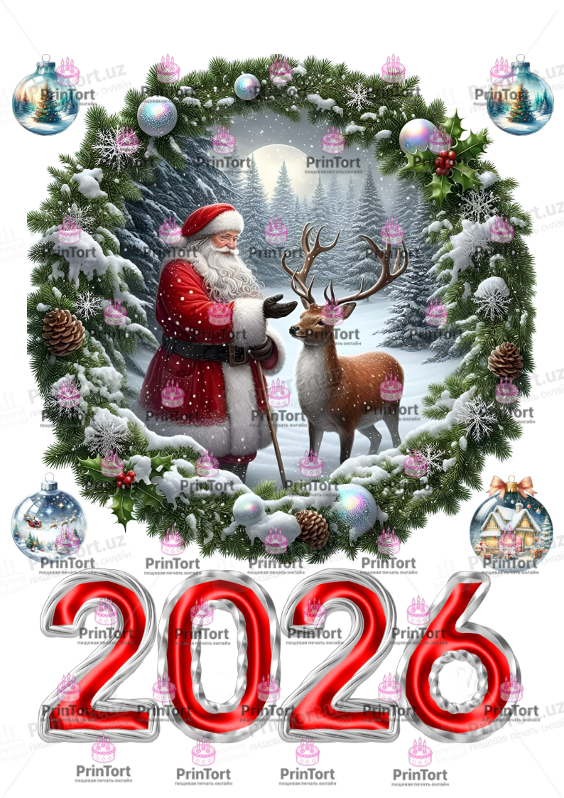 Сахарная, вафельная Картинка для торта «Новый Год (New Year)» — PT2744 | Пищевая печать на торте, сахарной, вафельной бумаге -> PrinTort.uz Сахарная и вафельная Картинка для торта «Новый Год (New Year)» — PT2744 | Пищевая печать на торте, сахарной, вафельной бумаге -> PrinTort.uz